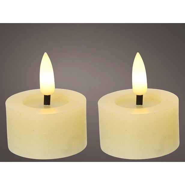 LED čajová svíčka (2 ks) Lumineo 4,4x5,2 cm, krémová vosková