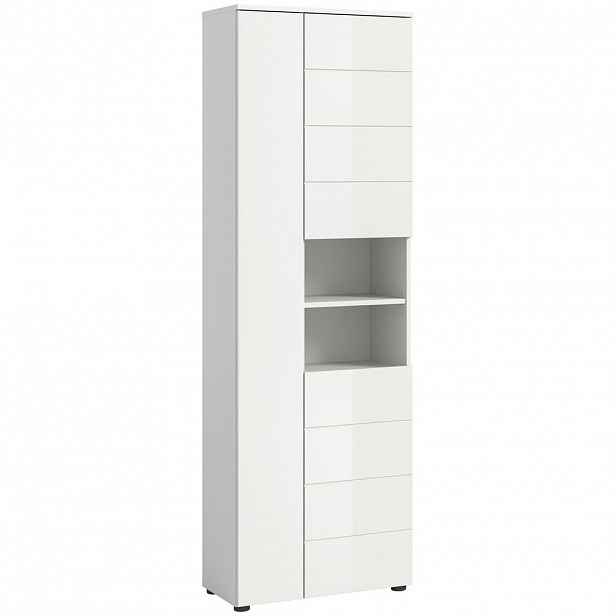 MID.YOU VYSOKÁ SKŘÍŇ, černá, vysoce lesklá bílá, 60/190/34 cm