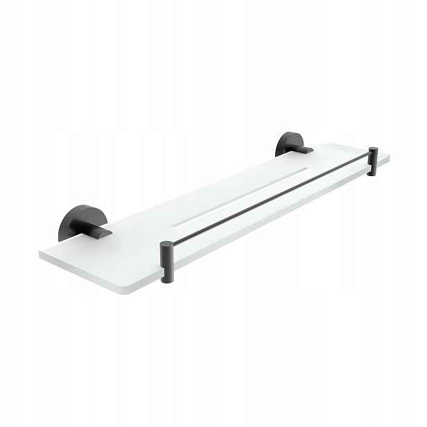 Nimco Unix Černá police do koupelny z plexi 50 cm ohrádka Unc X450-X-90_