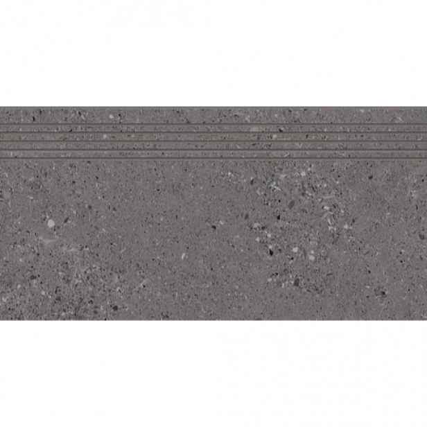Schodovka Fineza Breccia tmavě šedá 30x60 cm mat SCBRECCIA36DGR