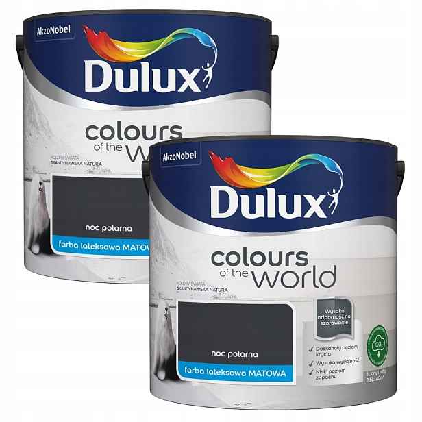 Set Dulux Barvy Světa 2x2,5L Barva Latexová Emulze Polární Noc 5L