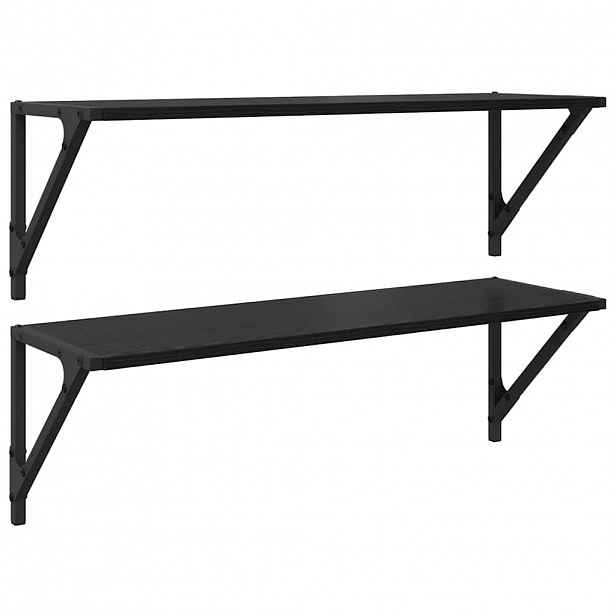 vidaXL Nástěnné poličky 2 ks Černý dub 80 x 25 x 25,5 cm