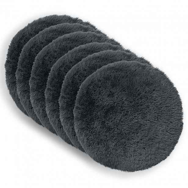 vidaXL Povlak na polštář 6 pcs HEERLEN Antracitová Ø 30 cm PV fleece