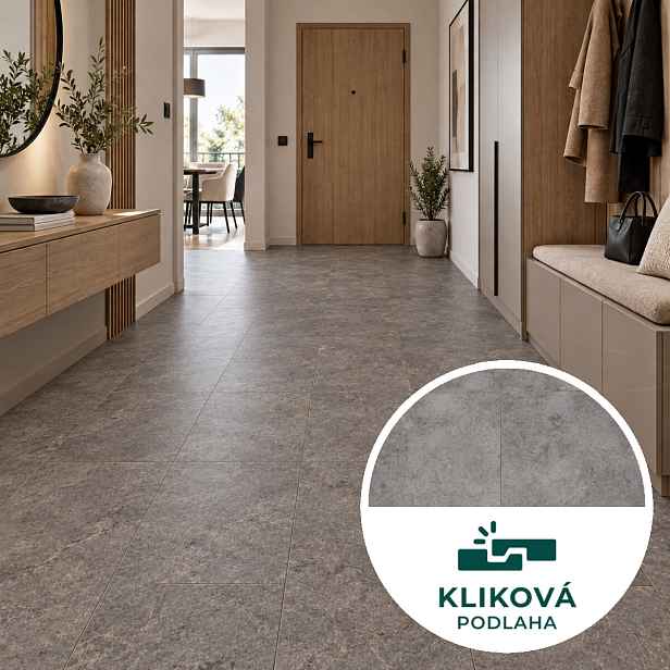 Vinylová podlaha kliková Canadian Design Nice grey, 600 x 300 mm, Egibi