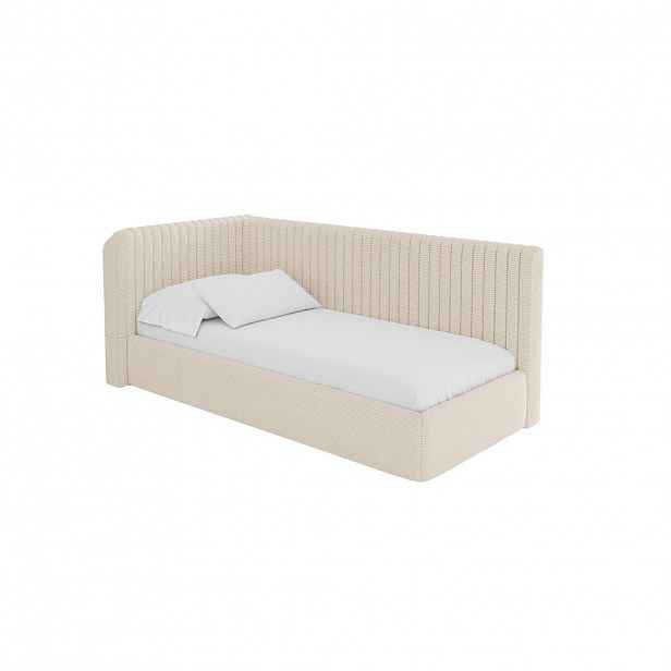 ALTDECOR JEDNOLŮŽKOVÁ POSTEL pro mládež s úložným prostorem, vpravo - AURY 90x200 béžová