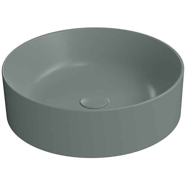 GSI KUBE X keramické umyvadlo na desku, průměr 45cm, agave mat