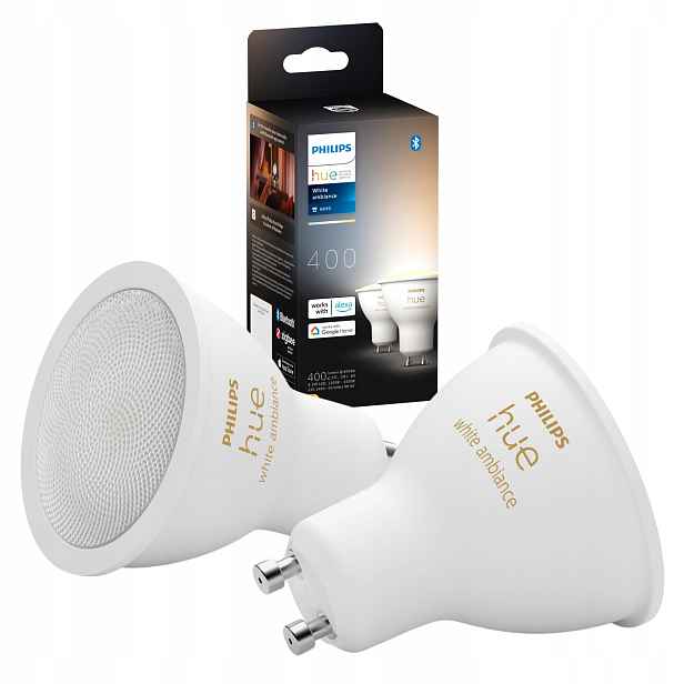 Inteligentní Led žárovka Philips Hue White Ambiance GU10 400 lm 2 kusy