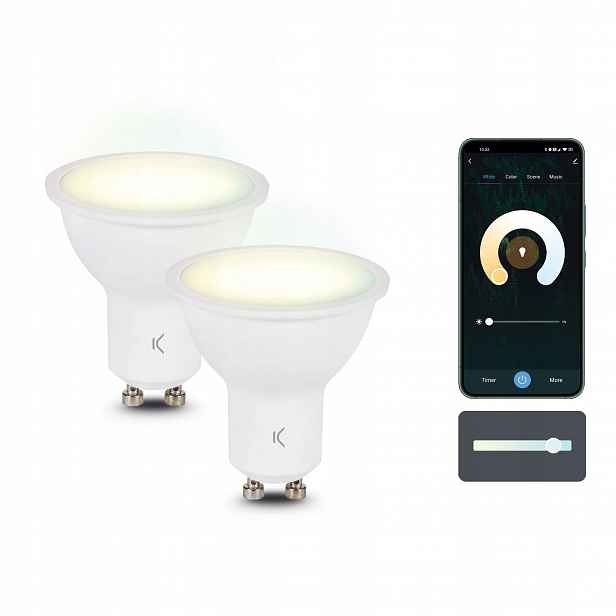 Ksix 2ks chytrých žárovek SmartLED, 55W, 400lm, GU10, Cct