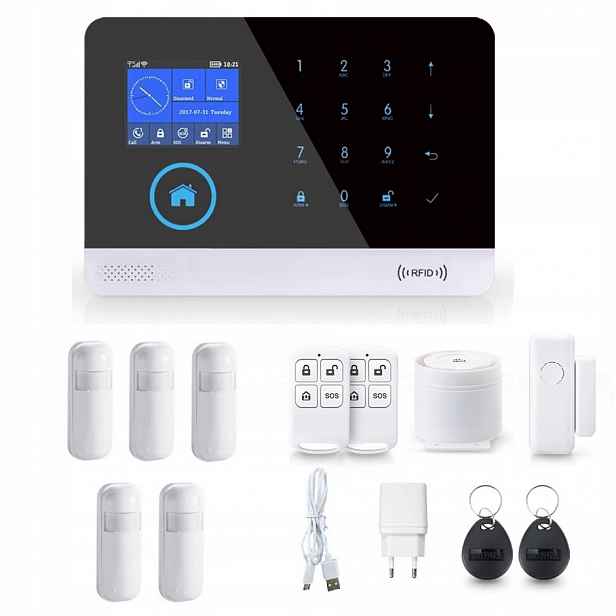 Alarmový Systém LCD 2.4' Gsm WiFi Tuya Smart Pl 5xPIR