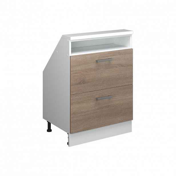 Vicco KUCHYŇSKÁ SKŘÍŇKA POD ŠIKMOU STŘECHU R-Line Sonoma 60 cm se 2 zásuvkami