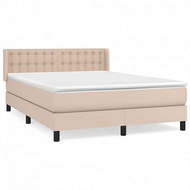 vidaXL Box spring postel s matrací cappuccino 140x190 cm umělá kůže