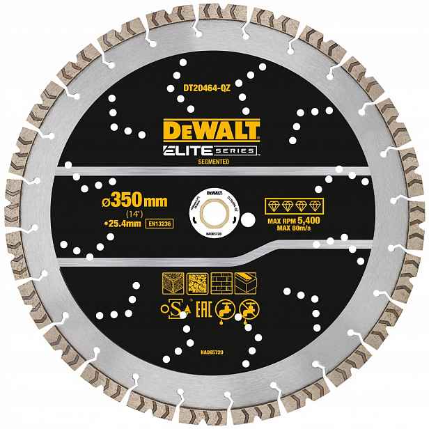 Diamantový kotouč betonu 350x25,4 mm DeWALT DT20464