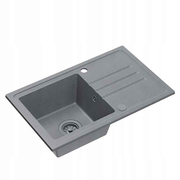 Quadron Ben 111 Dřez 1Komora Granit Baterie Maggie 70x44cm Šedá/Š