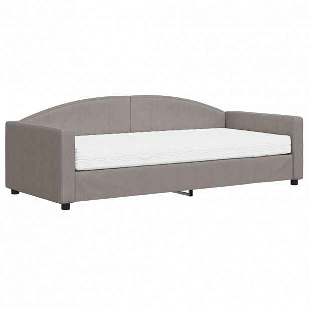 vidaXL Válenda s matrací taupe 90 x 200 cm textil