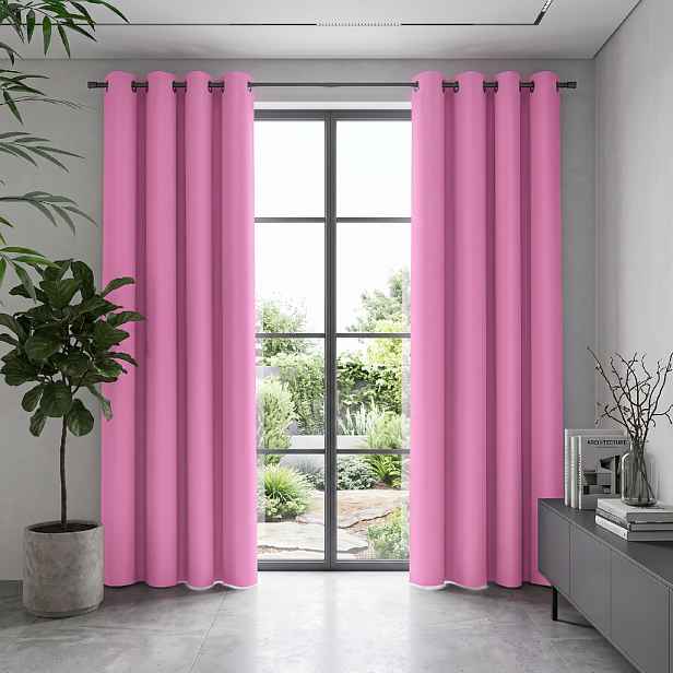 Dekorační závěs s kroužky COLOR 250 jasná růžová 140x250 cm (cena za 1 kus) MyBestHome