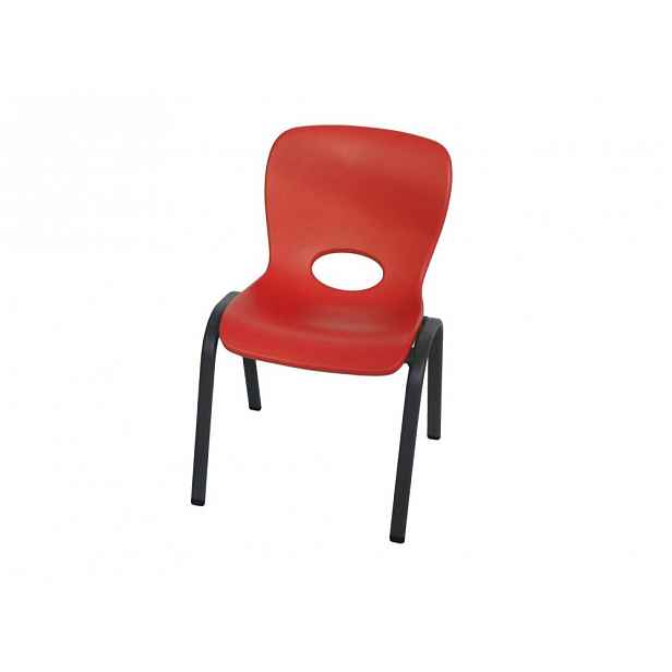 Dětská židle HDPE Dekorhome Červená