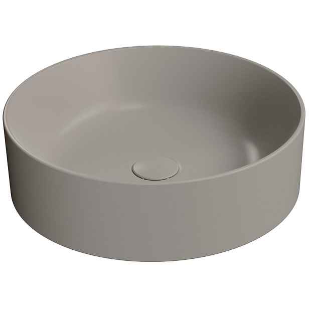 GSI KUBE X keramické umyvadlo na desku, průměr 45cm, tortora mat