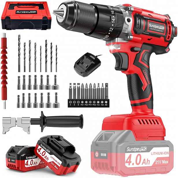 aku vrtačka Bezkartáčová 120Nm 21V 2x4Ah Ze-w Kufer 1200W