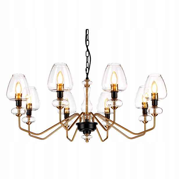 Elstead Závěsná lampa Industriální zlatá Armand 8xE14 40W IP20