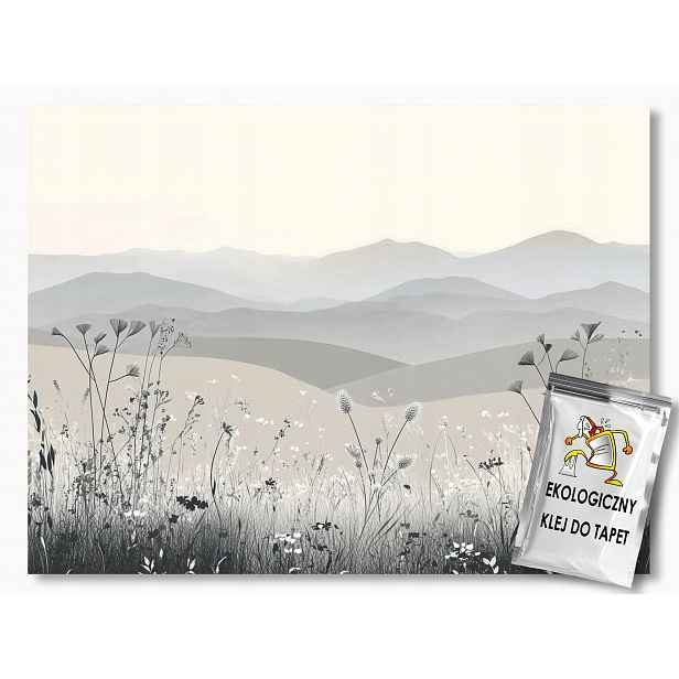 Fototapeta Flizelina Grafika Krajina Hory Louka Trávy Béžová Hnědá 208x146 130g