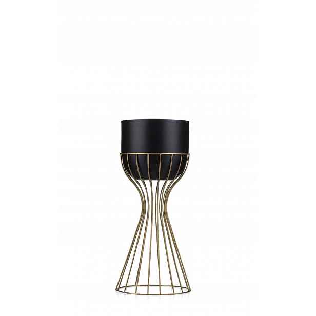 Stojan na květiny 46 cm zlato-černý Loft kovový