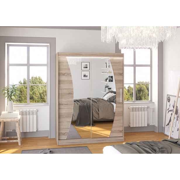 Zrcadlová skříň s LED osvětlením 150 cm LABRIS - dub lanýž