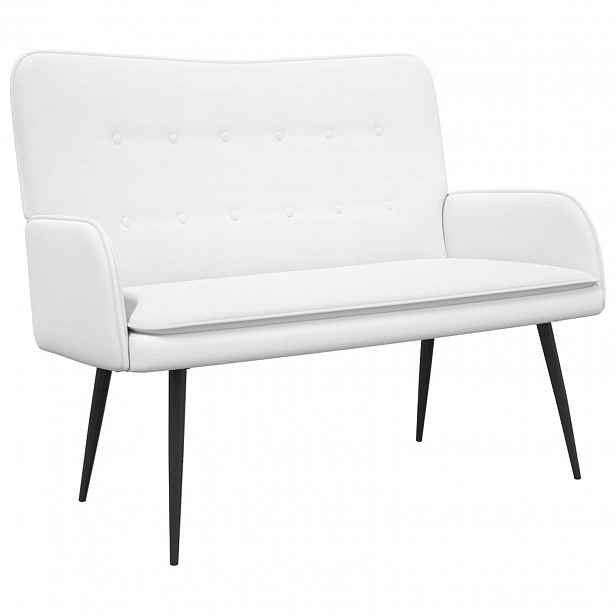 vidaXL Sofa pro dvě osoby Bílá 115 x 61 x 87 cm Textil