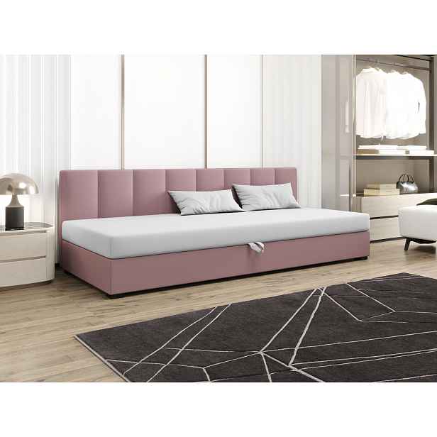 Jednolůžková postel 80x195 MANKA BIZ 1 - růžová / bílá
