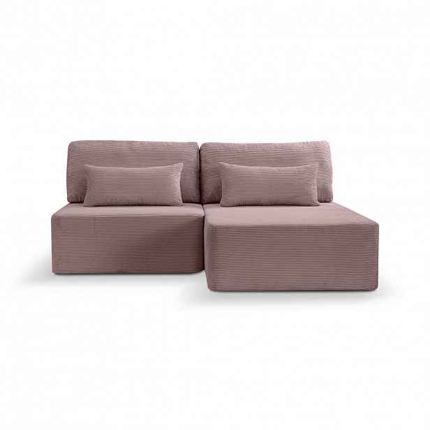 MID.YOU ROHOVÁ SEDAČKA, textil, starorůžová