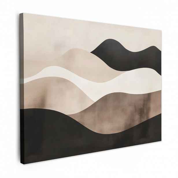 MuchoWow OBRAZ NA PLÁTNĚ Abstraktní - Krajina - Vlny - Krémová barva 80x60 cm