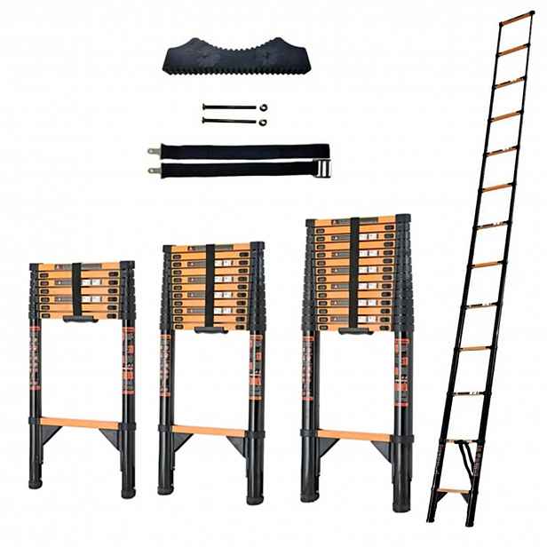 Teleskopické schůdky 6,3 m, skládací, nosnost 150 kg, protiskluzové, pro dům a zahradu