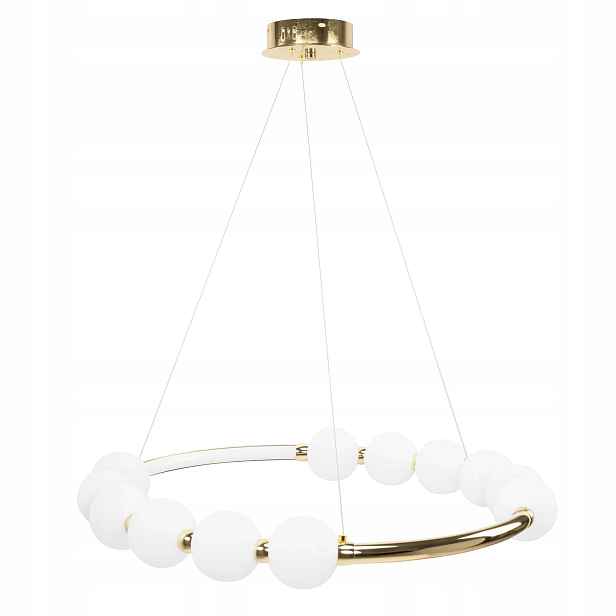 Závěsná Led lampa Lustr Zlatá Bílá Koule Moderní Do Obývacího Pokoje Toolight