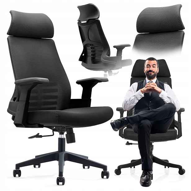 Kancelářské Křeslo Černá Kancelářská Židle Otočné Křeslo Ergonomická Síťovina