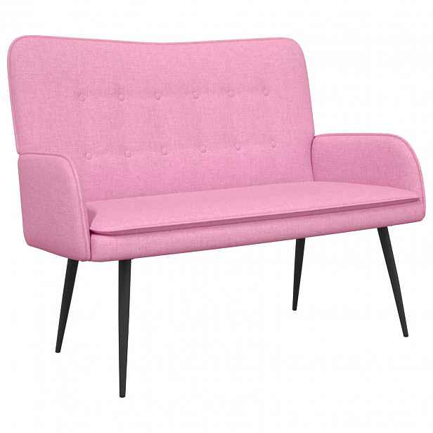 vidaXL Sofa pro dvě osoby Růžová 115 x 61 x 87 cm Textil