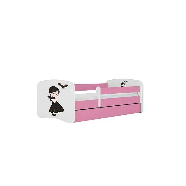 Kocot kids Dětská postel Babydreams temná princezna růžová, varianta 70x140, se šuplíky, bez matrace