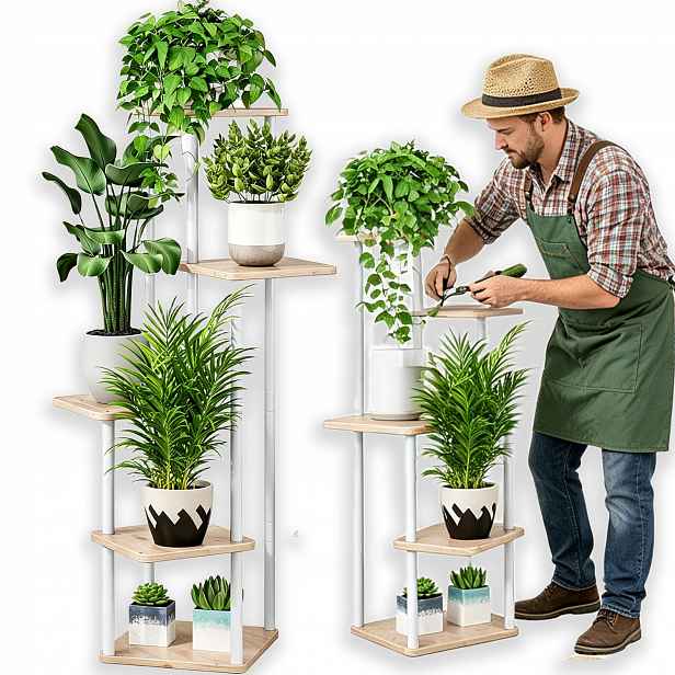 Květinový Stojan Na Rostliny Květiny Kovový Regál Loft Police 5 Pater 106 CM