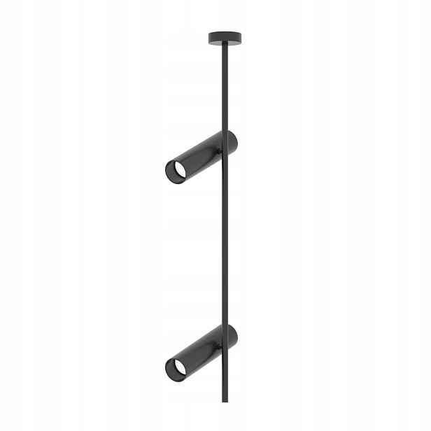 Stropní svítidlo s vertikální trubicí, 2 nastavitelné reflektory, černá, 77 cm Maytoni