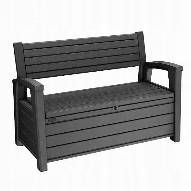 Zahradní Lavička S Úložným Prostorem 227L S Opěradlem Na Terasu 133 cm Keter