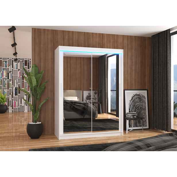 Zrcadlová skříň s LED osvětlením 150 cm TABRIS - bílá