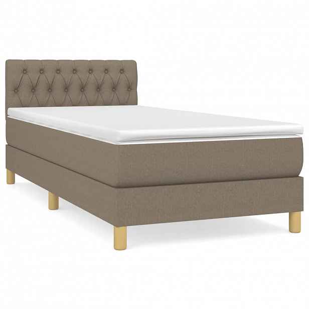 vidaXL Box spring postel s matrací taupe 90x200 cm textil
