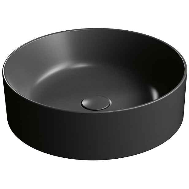 GSI KUBE X keramické umyvadlo na desku, průměr 45cm, černá mat