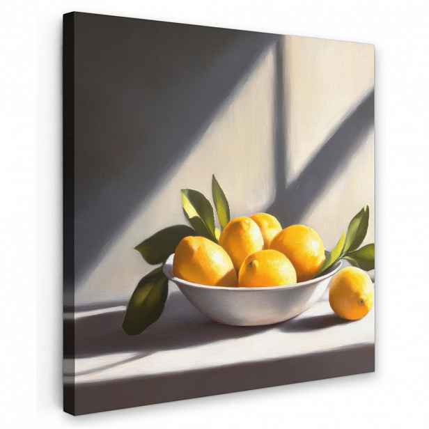 MuchoWow OBRAZ NA PLÁTNĚ Citrony - Zátiší - Žlutá 20x20 cm