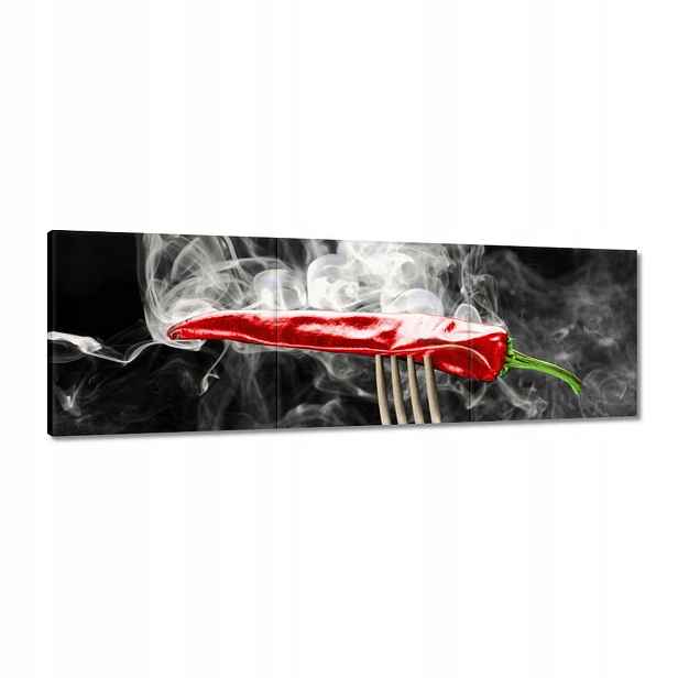 Obrazy 120x40 Červená paprika Dým