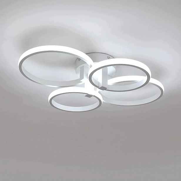 Stropní Led lampa závěsná bílá kruh lustr moderní obývací pokoj 56W 6500K