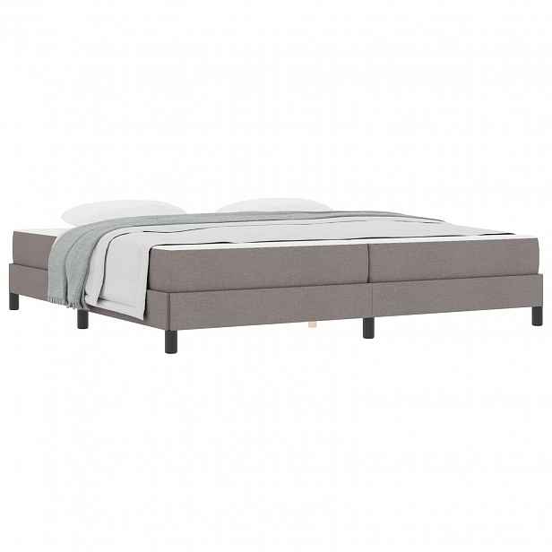 vidaXL Postel s boxspringem Taupe 200 x 200 cm textil