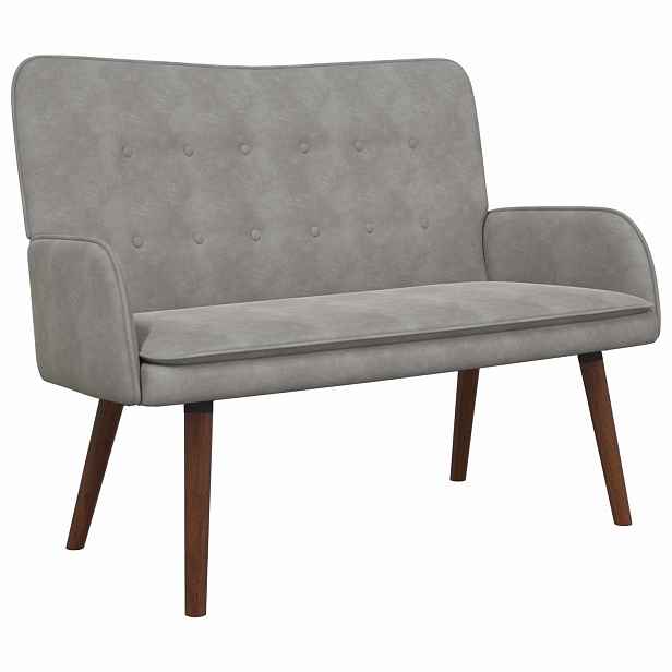 vidaXL Sofa pro dvě osoby Světle šedá 115 x 61 x 87 cm Samet