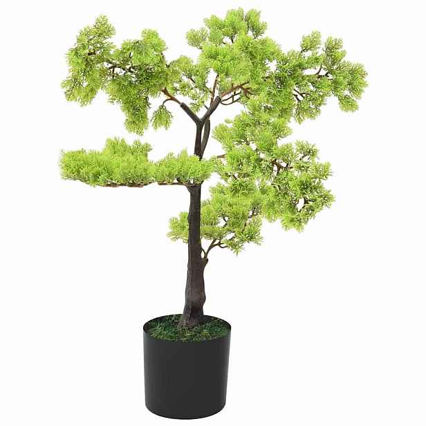 vidaXL Umělá bonsaj cypřiš s květináčem 60 cm zelená