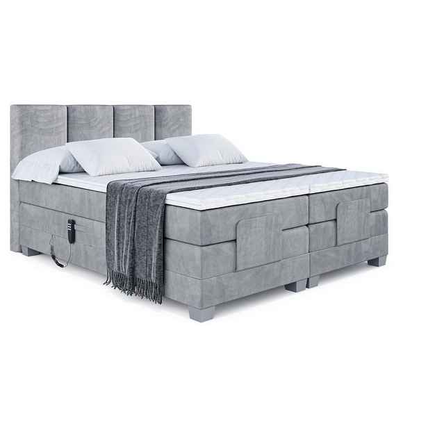 ALTDECOR BOXSPRINGOVÁ POSTEL s matrací H3/H4 - ROKS EL - 160x200 cm Šedá