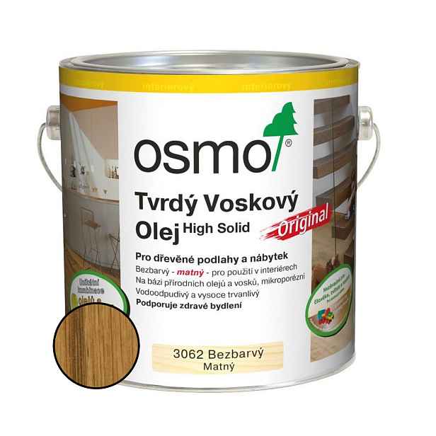 Olej tvrdý voskový Osmo Original 3062 bezbarvý 0,375 l