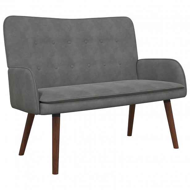 vidaXL Sofa pro dvě osoby Tmavě šedá 115 x 61 x 87 cm Samet